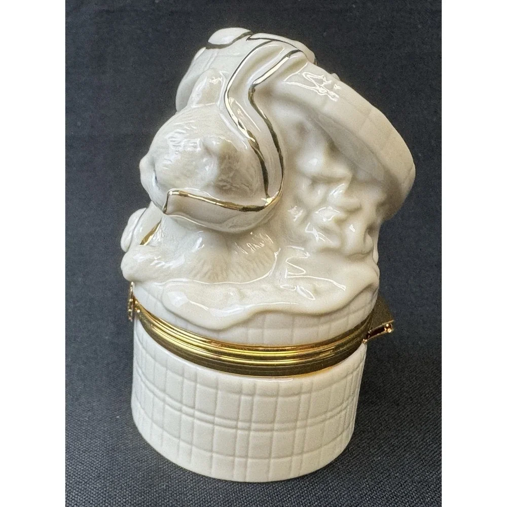 Lenox Treasures The Inquistive Kitten Trinket Box W/ Charm & COA MINT Condition